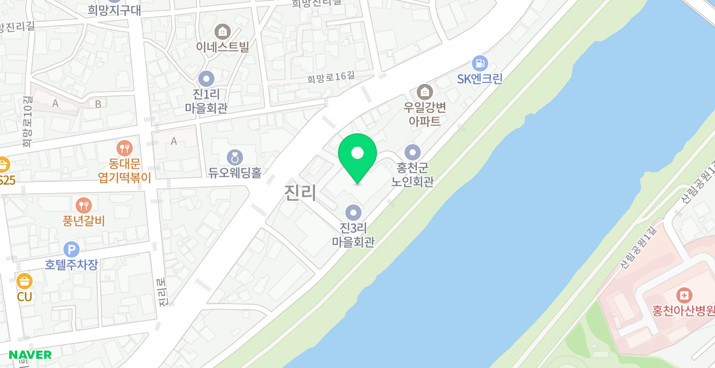 홍천군종합사회복지관 KIOSK 위치 지도