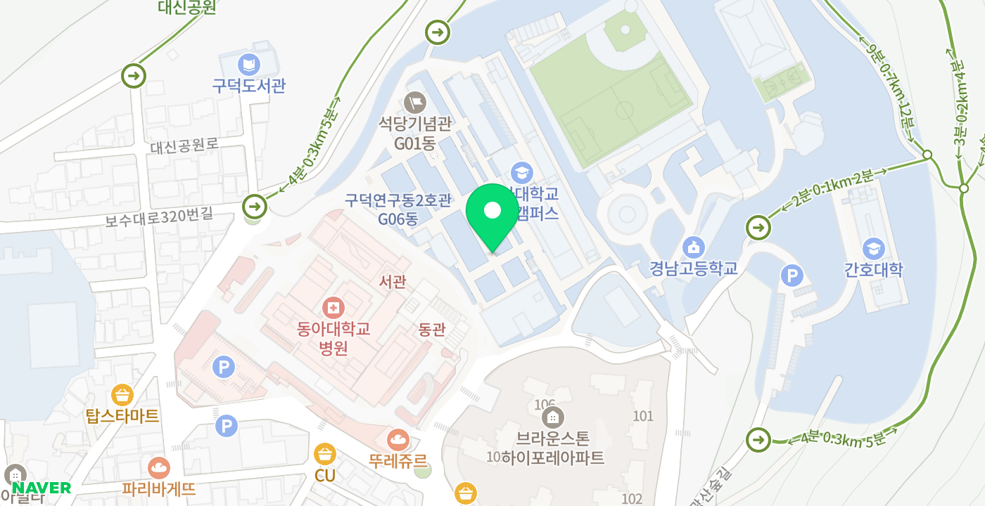 동아대학교 병원 위치 지도