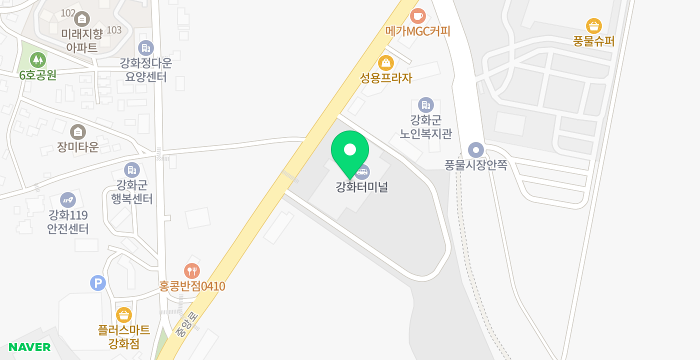 강화터미널 무인발급기 위치 지도