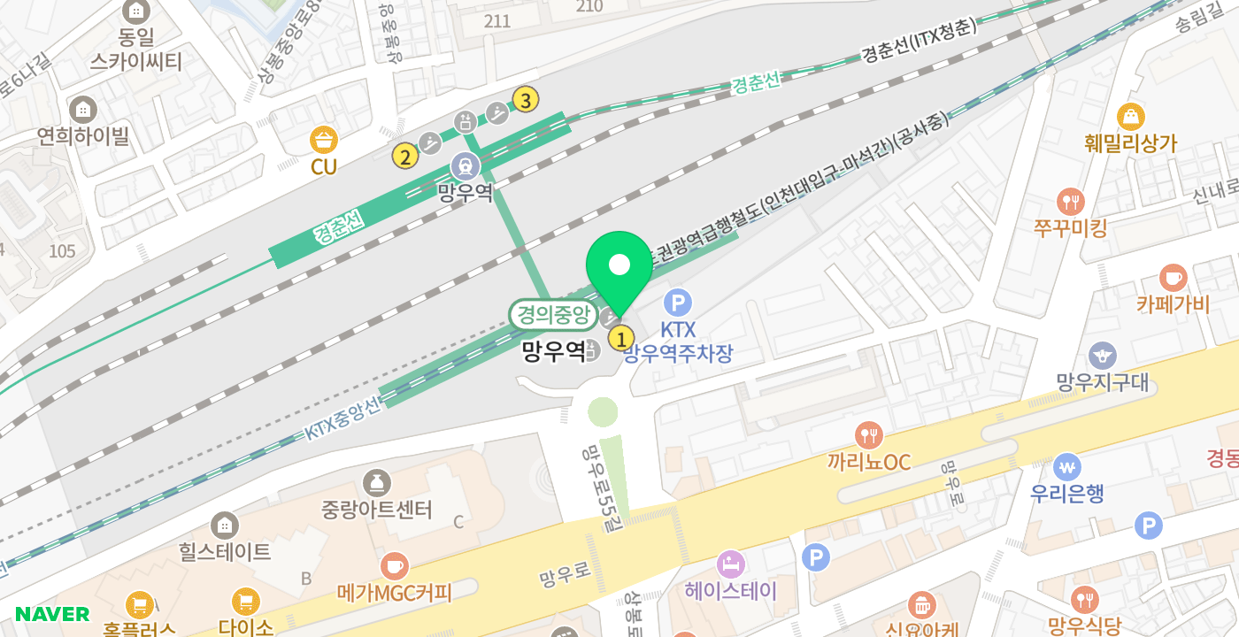 망우역사 위치 지도