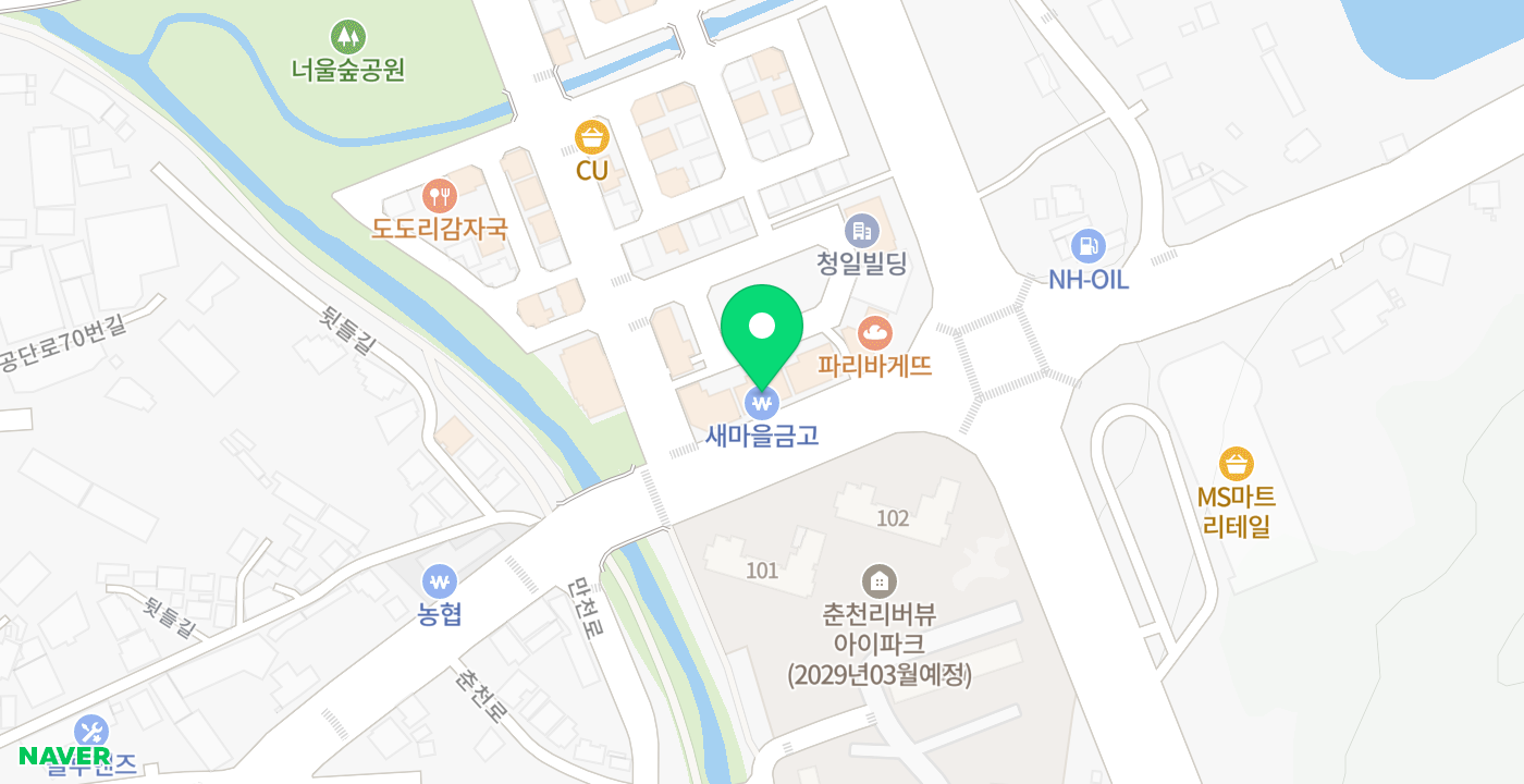 MG새마을금고 북춘천 장학지점 위치 지도