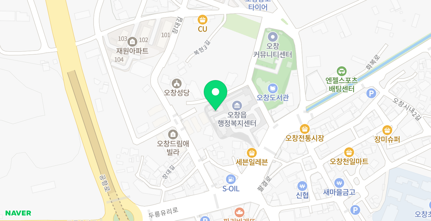 오창읍행정복지센터 위치 지도