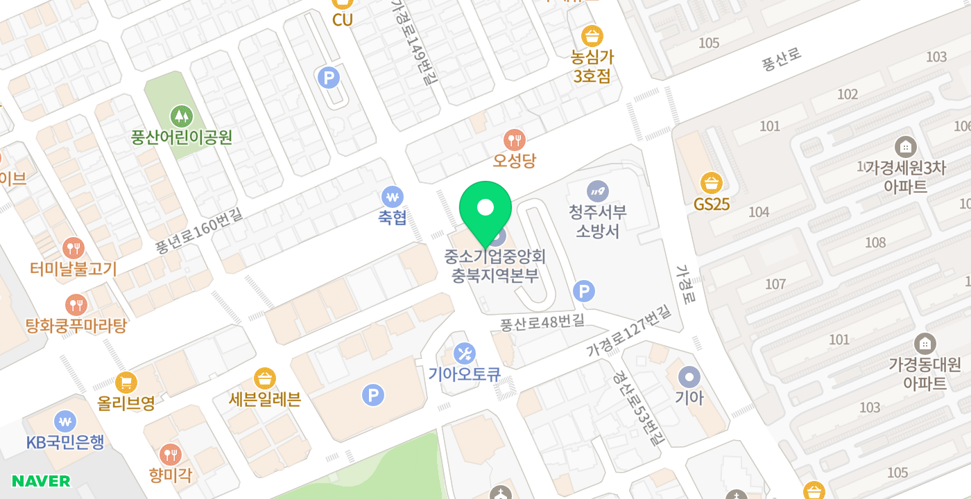 충북기업진흥원 위치 지도