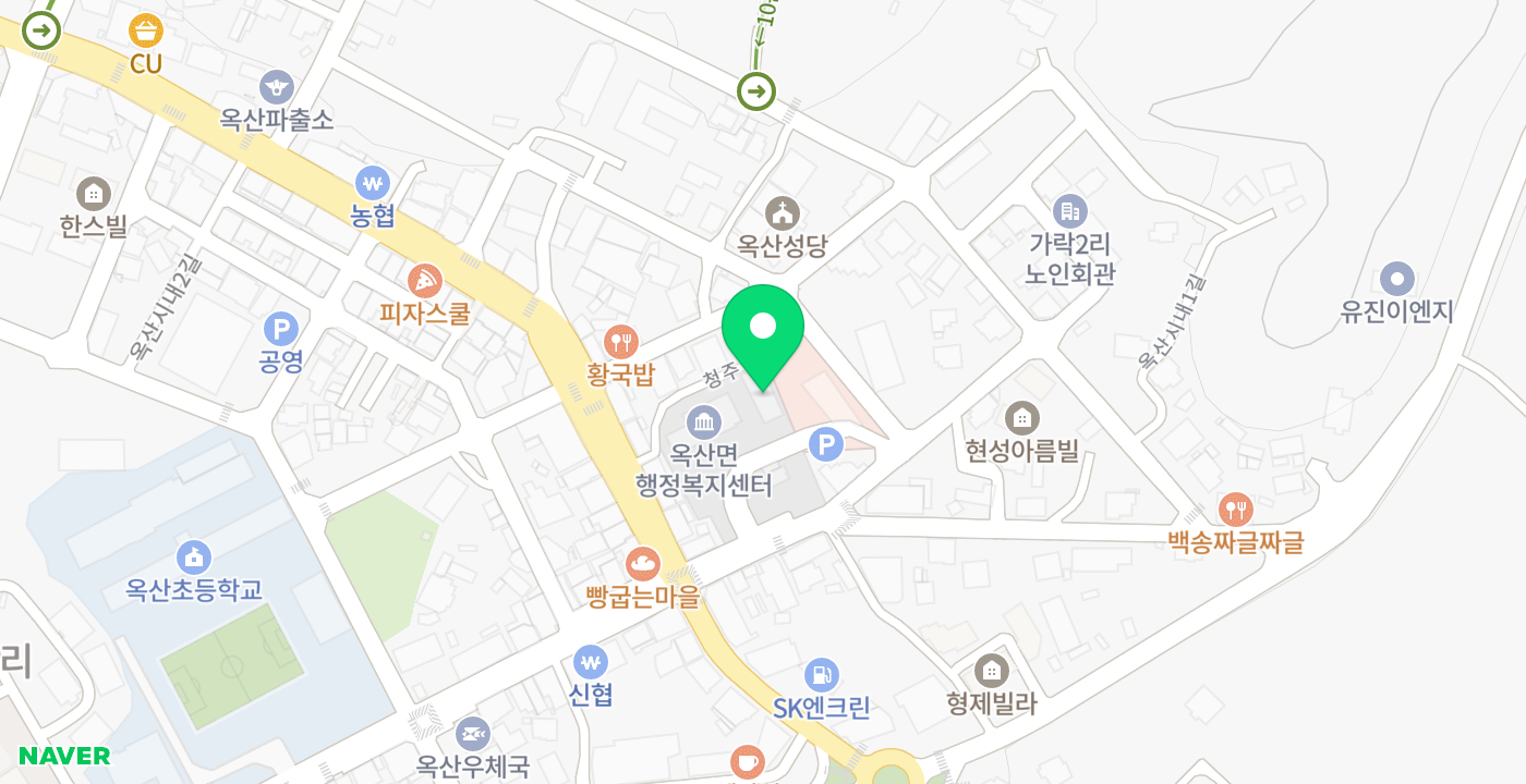 옥산면사무소 위치 지도