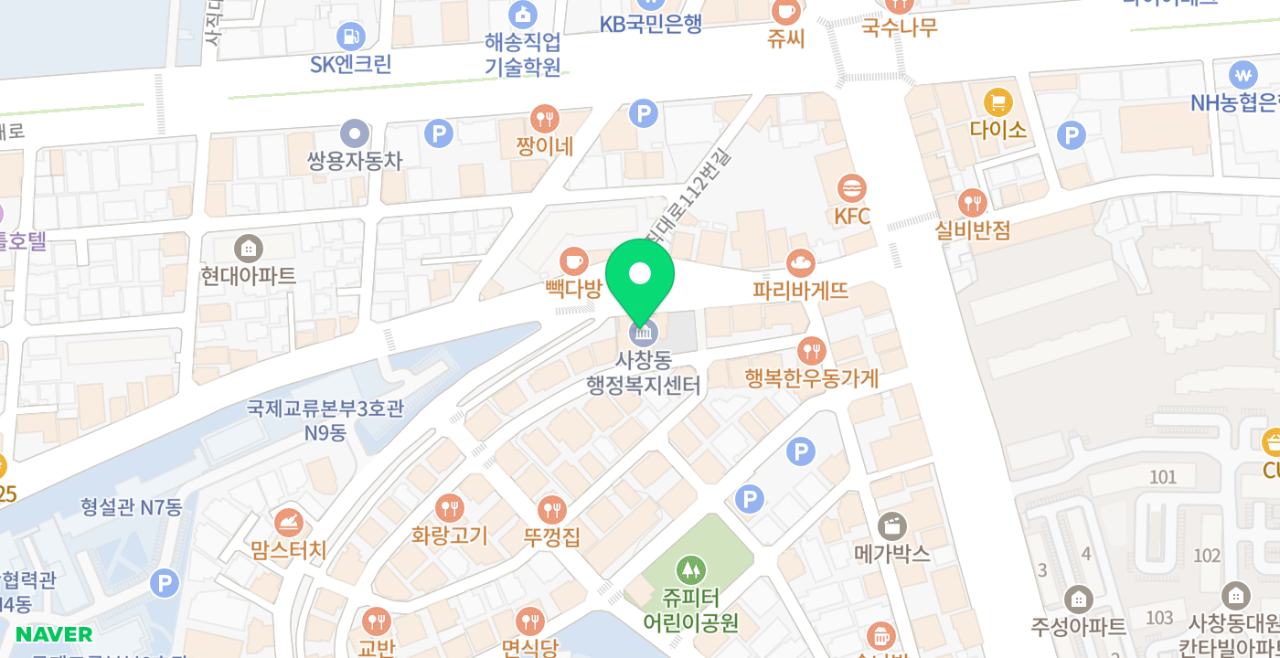사창동주민센터 위치 지도