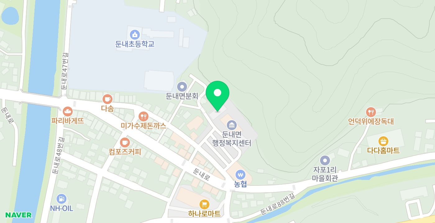 둔내면사무소 위치 지도
