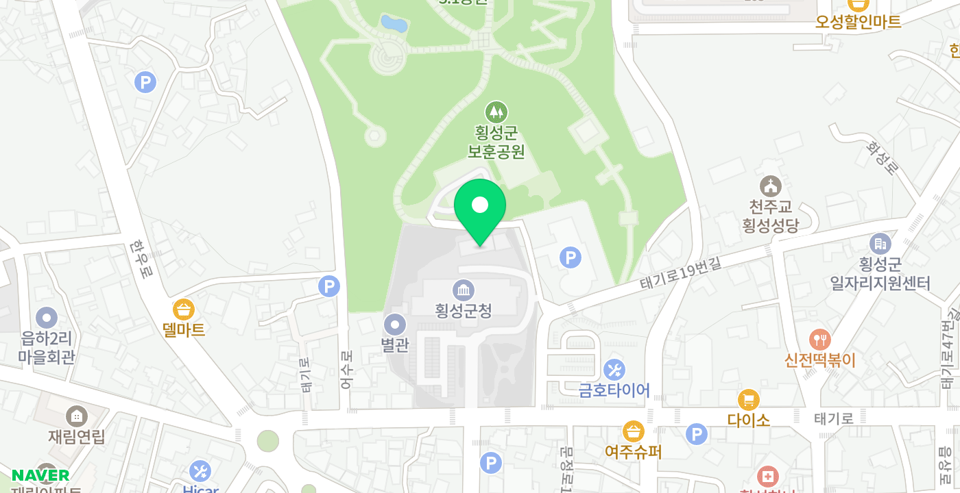 횡성군청 위치 지도