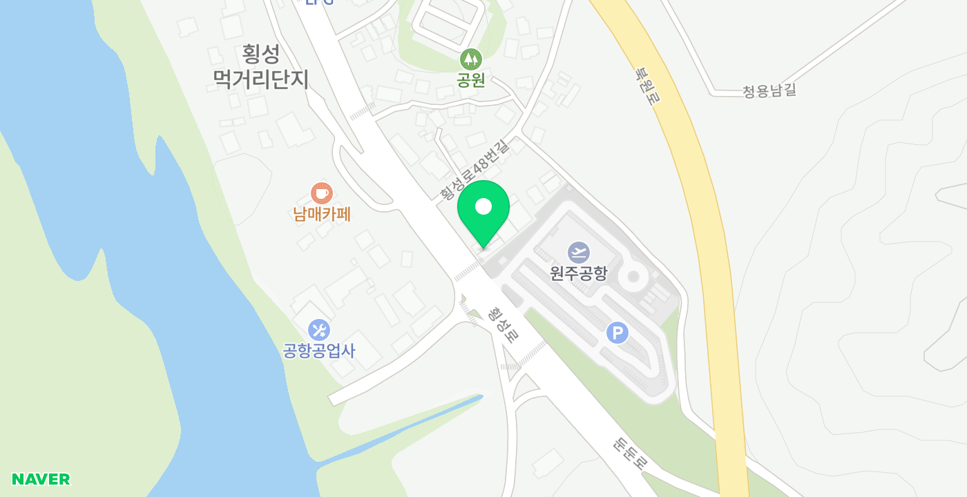 횡성공항 위치 지도
