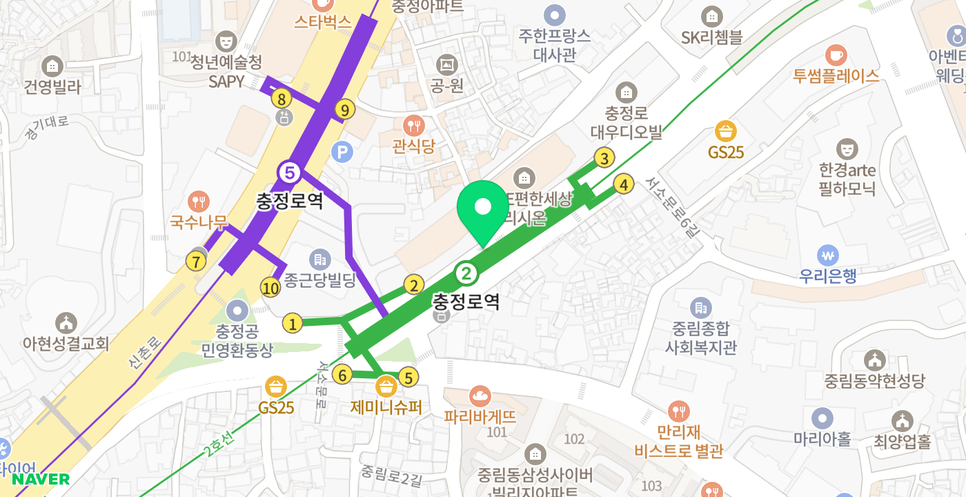 충정로역 KIOSK 위치 지도
