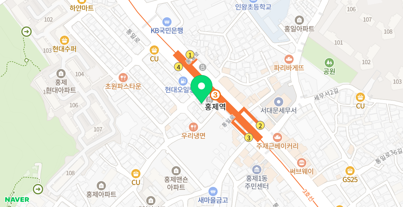 홍제역 KIOSK 위치 지도