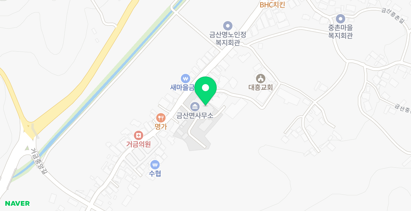 금산면_무인 위치 지도