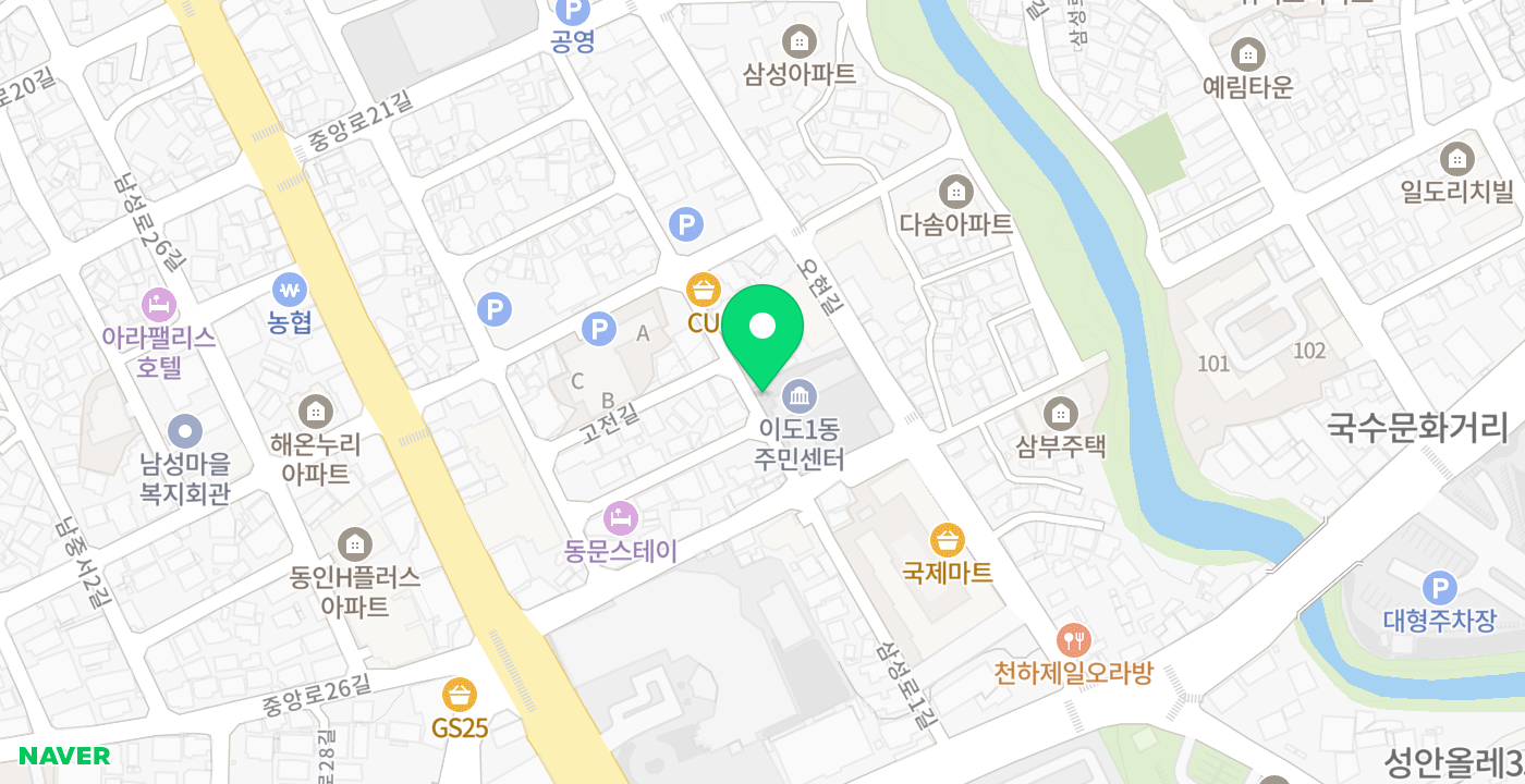 이도1동주민센터 위치 지도