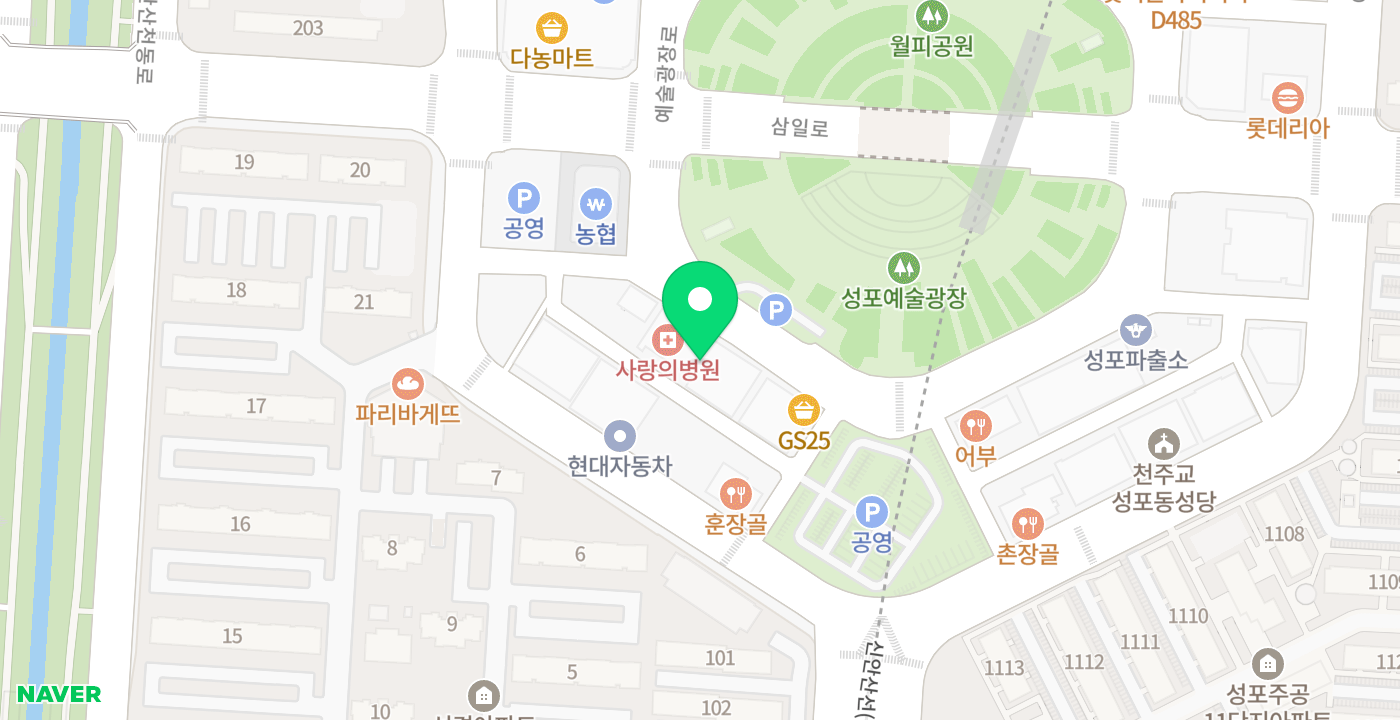 사랑의 병원 위치 지도