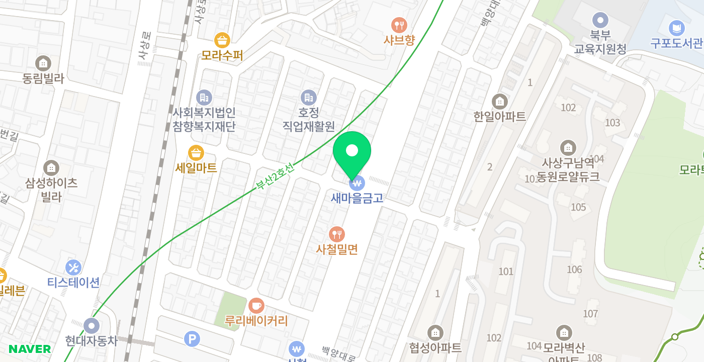 늘푸른사상새마을금고 제3지점 위치 지도