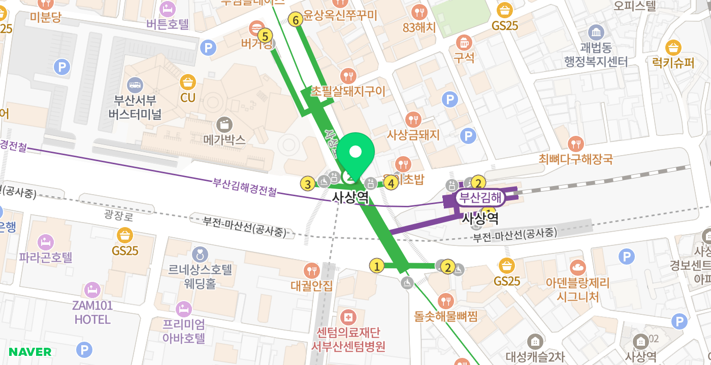 사상역사 위치 지도