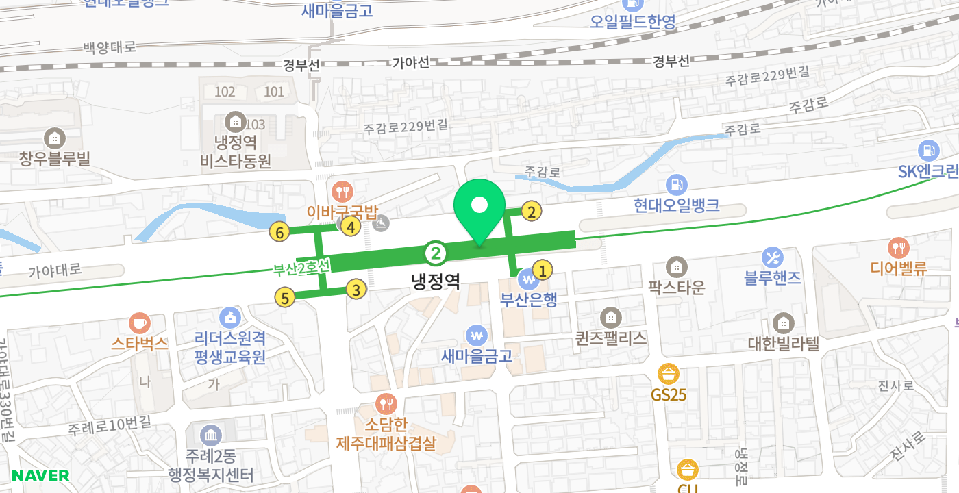 냉정역사 위치 지도