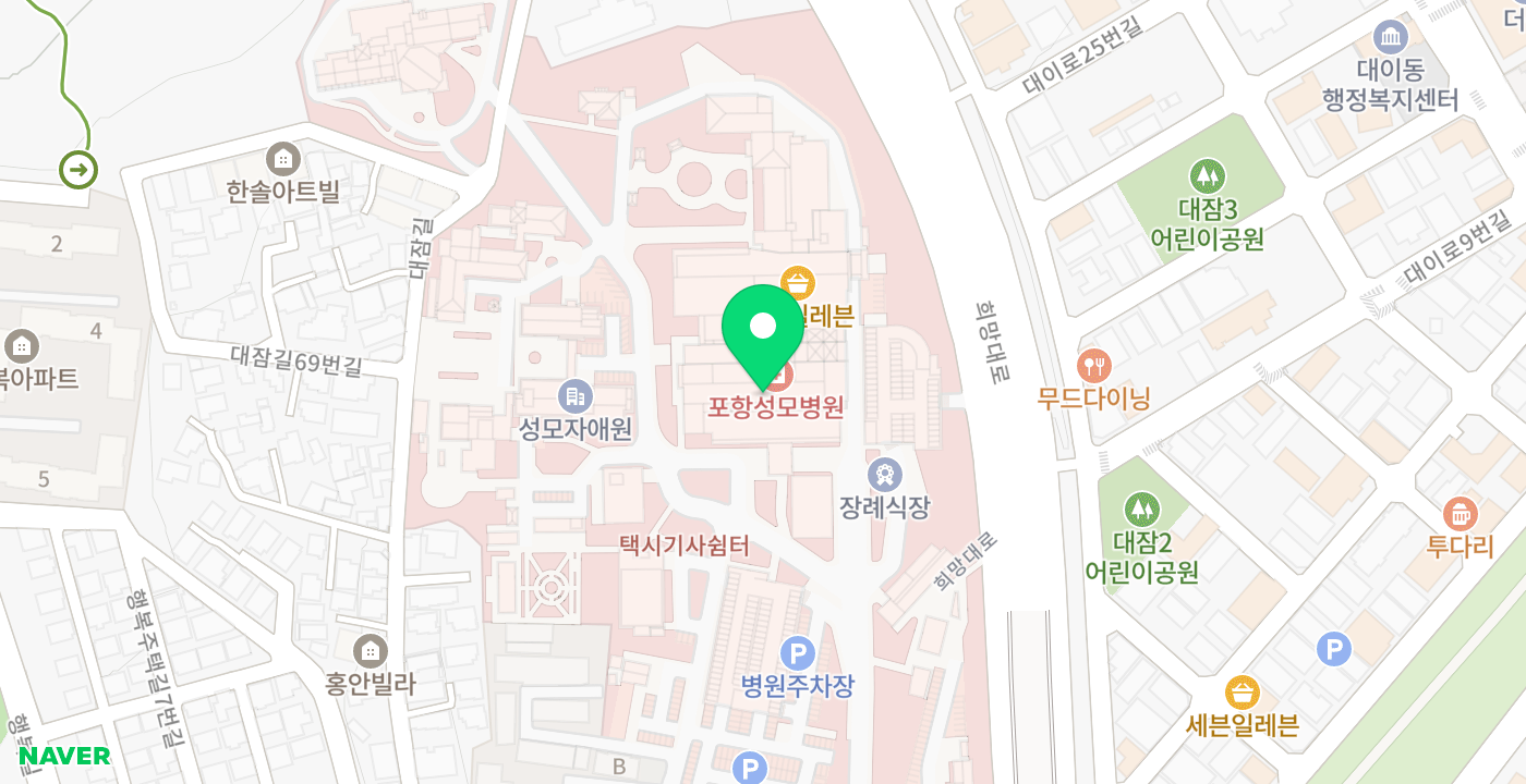 포항성모병원(대이동) 위치 지도