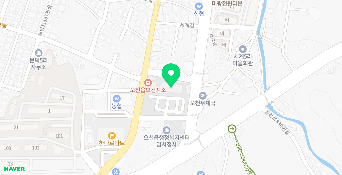 오천읍사무소2 위치 지도