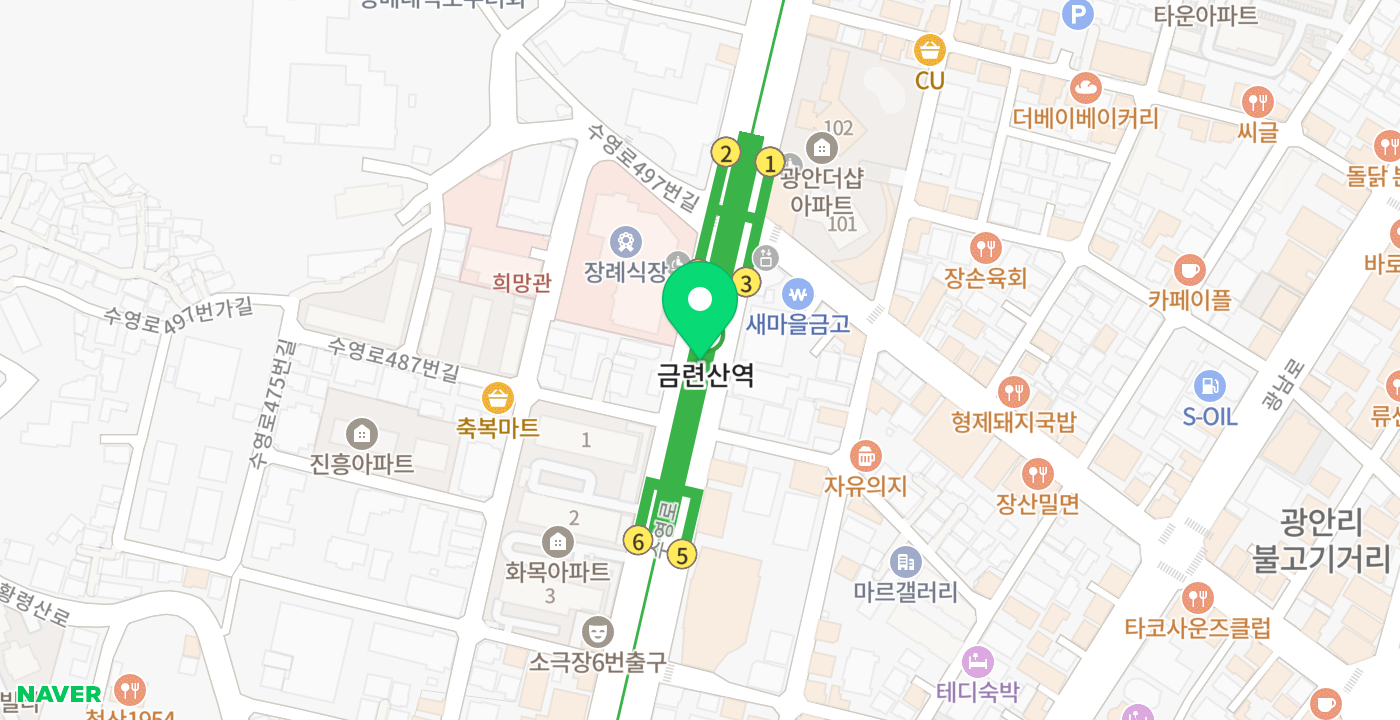 금련산지하철역 위치 지도