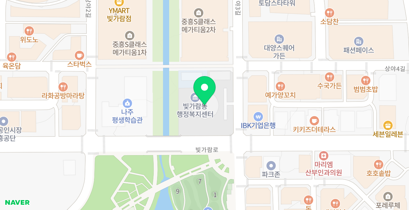 빛가람동행정복지센터(1호기) 위치 지도