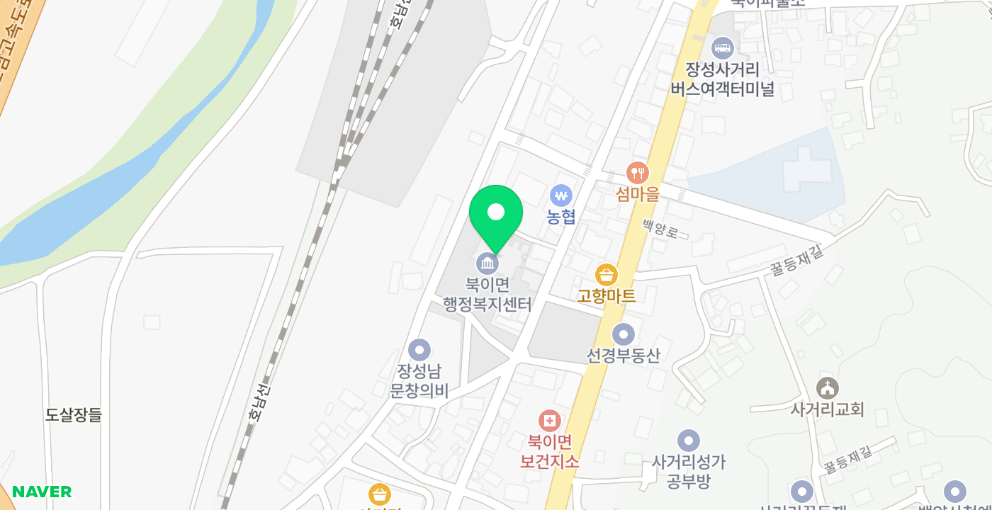 장성군 북이면 행정복지센터 위치 지도