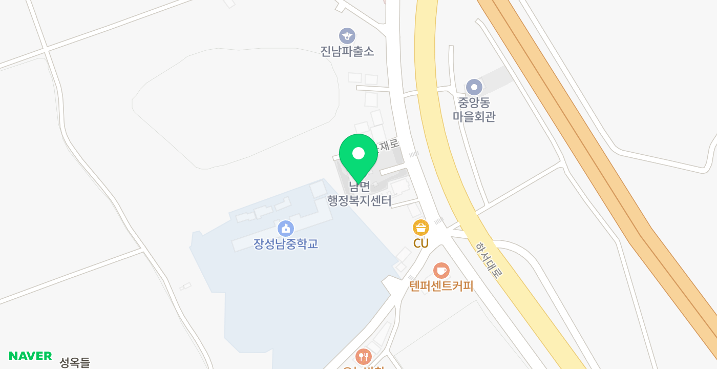 장성군 남면 행정복지센터 위치 지도