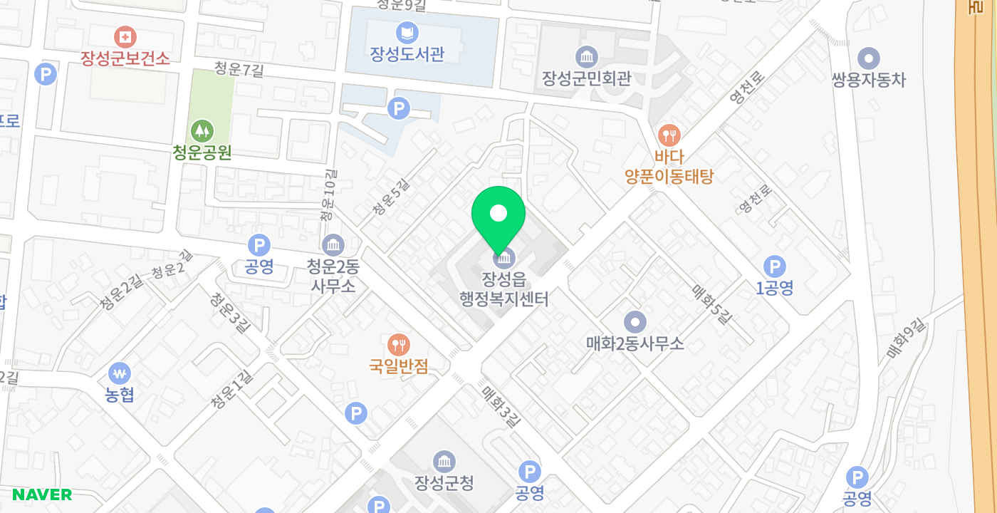 장성군 장성읍 위치 지도