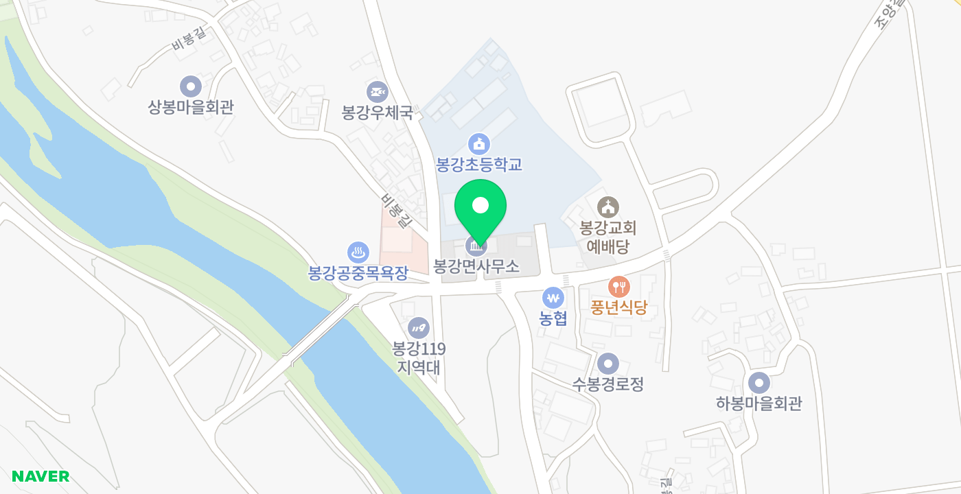 봉강면사무소 위치 지도