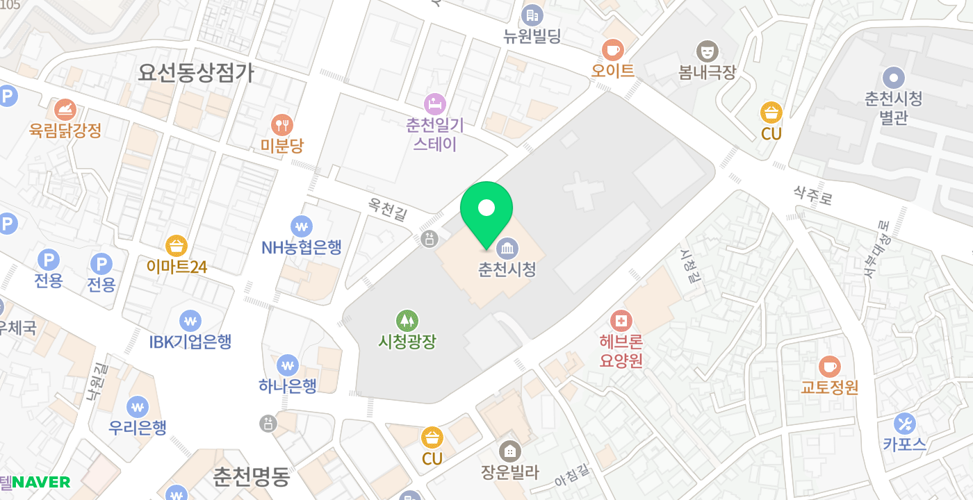 춘천시청 동문 위치 지도