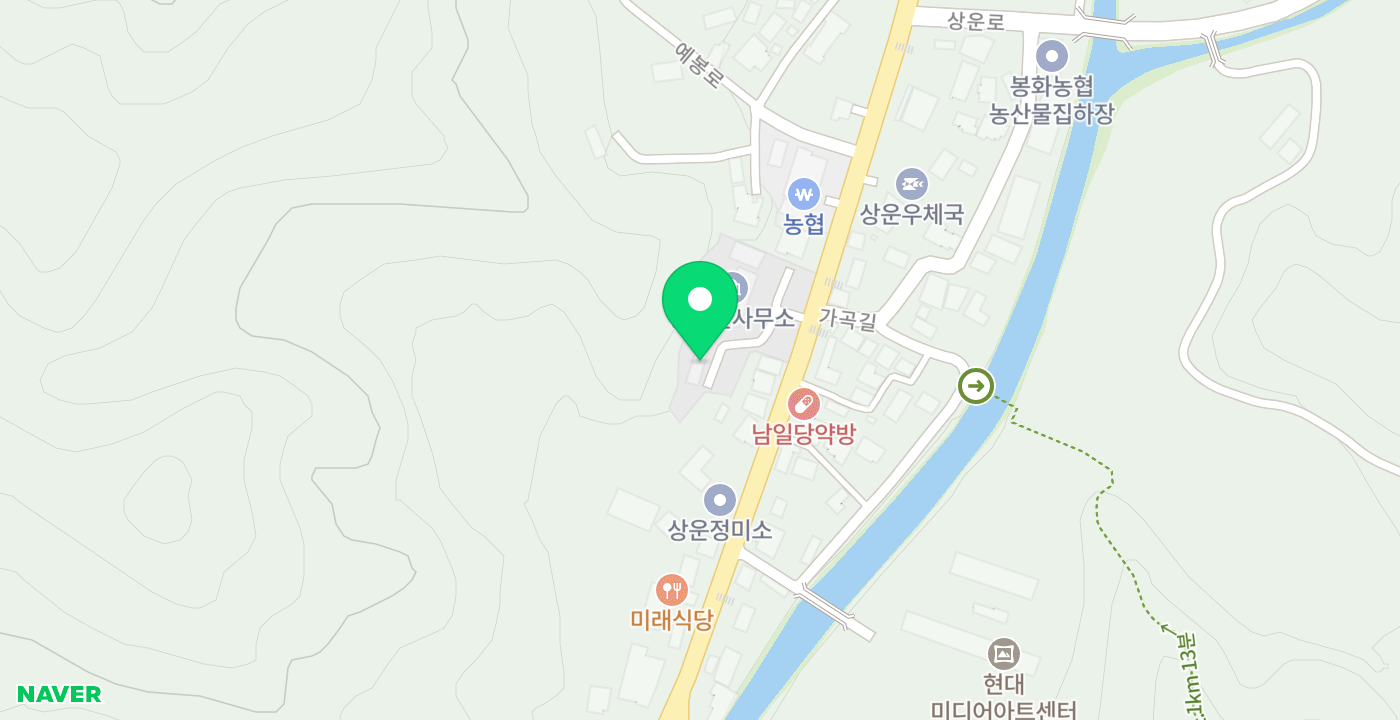 상운면사무소 위치 지도