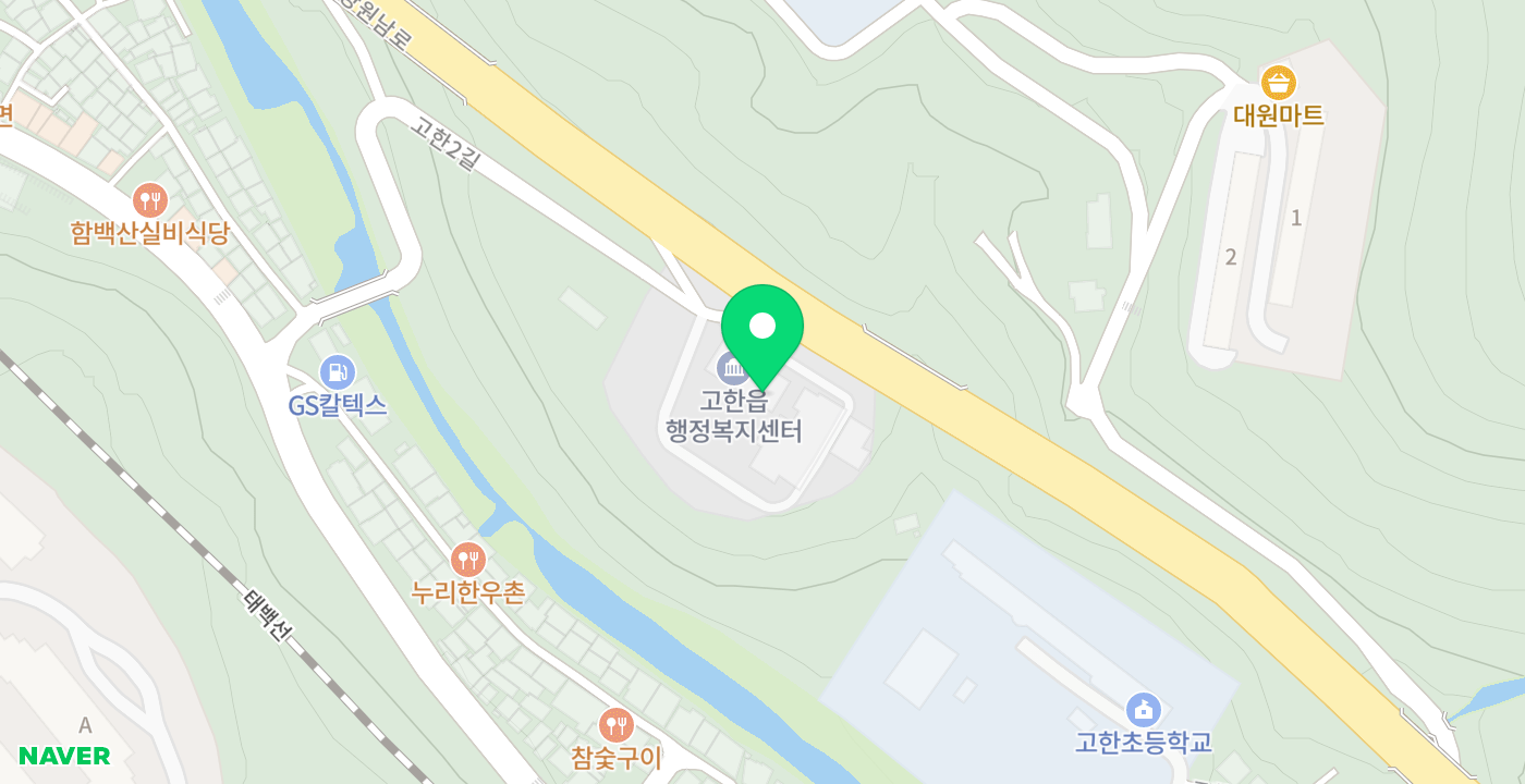 고한읍 위치 지도