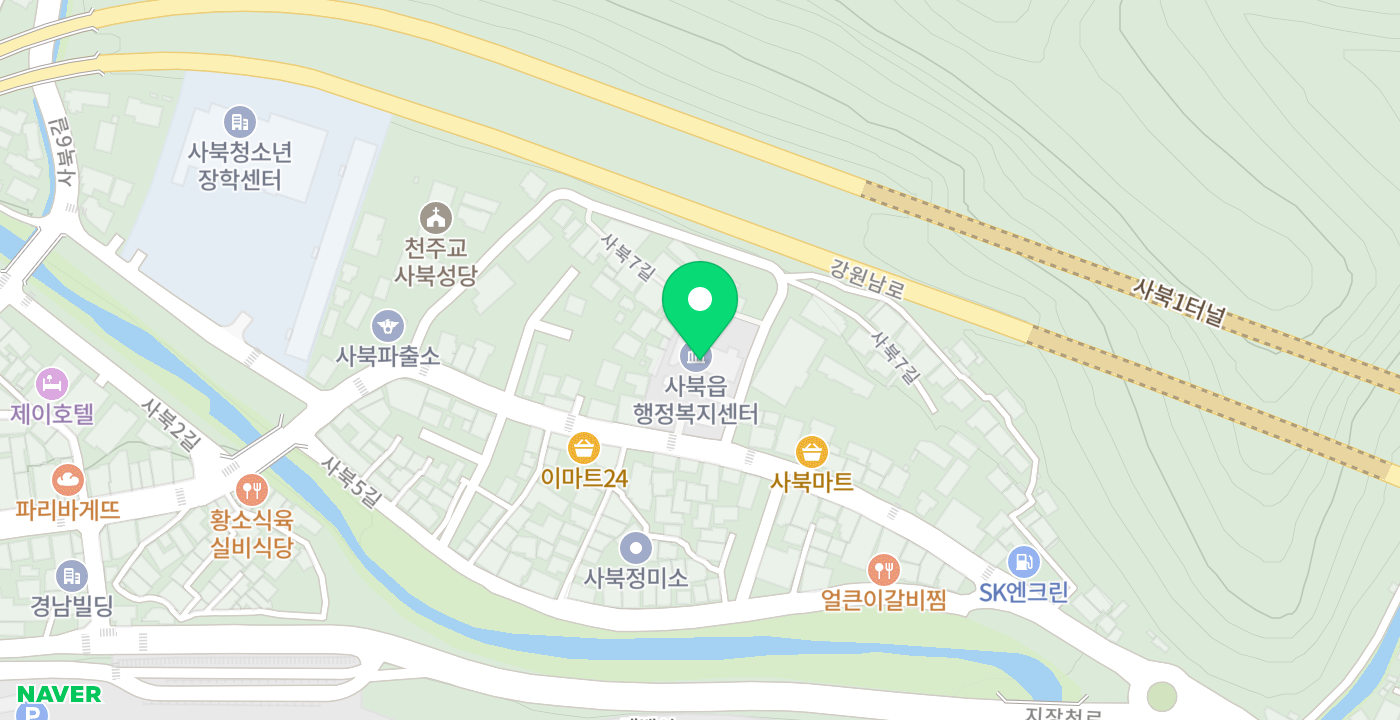사북읍 위치 지도