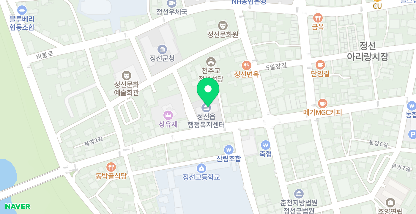 정선읍 위치 지도