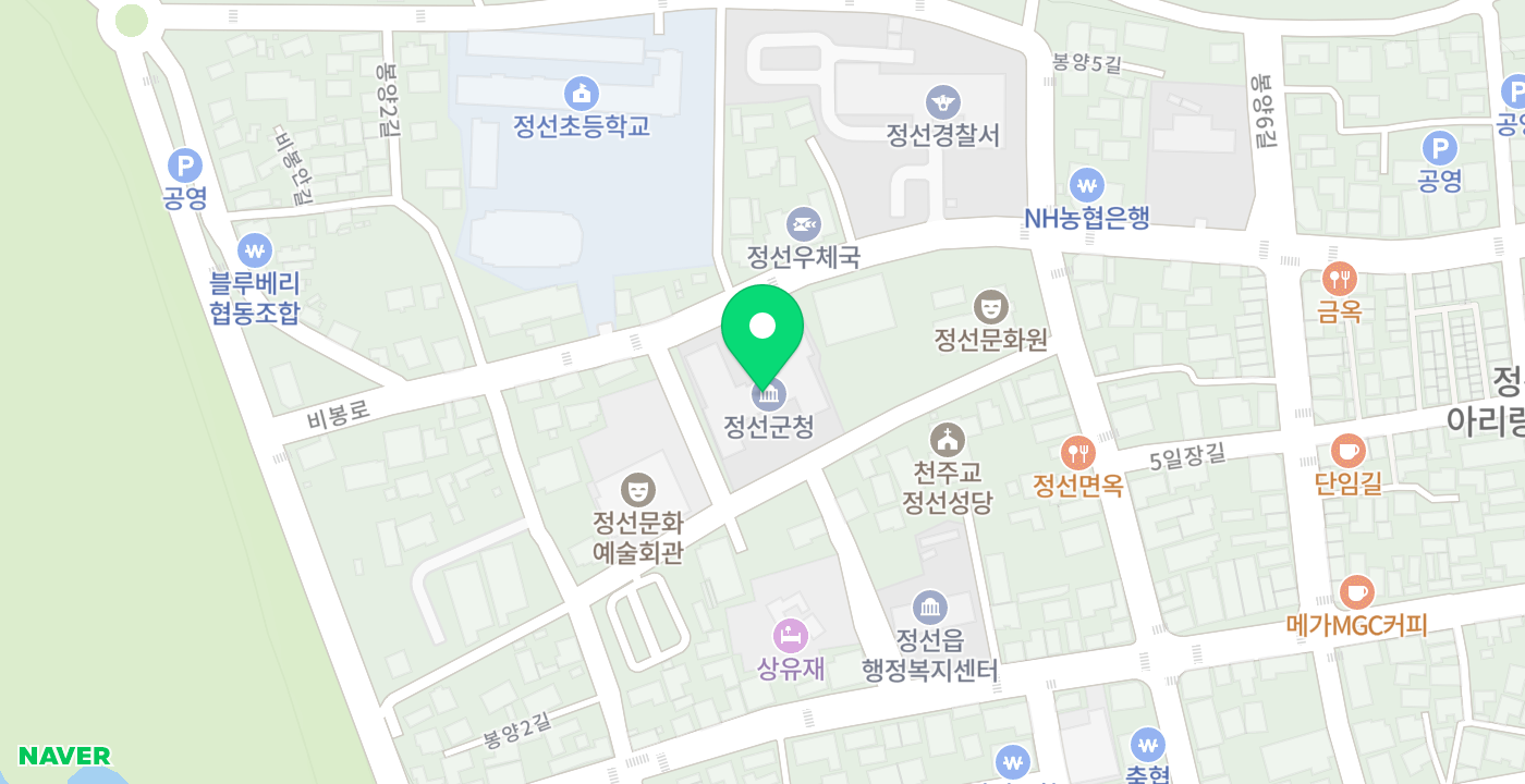 정선군청 위치 지도