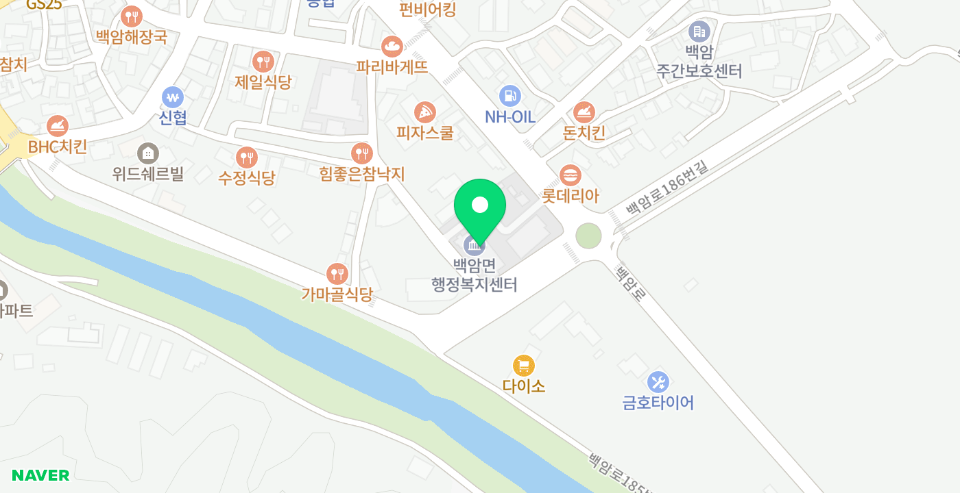 백암면 위치 지도
