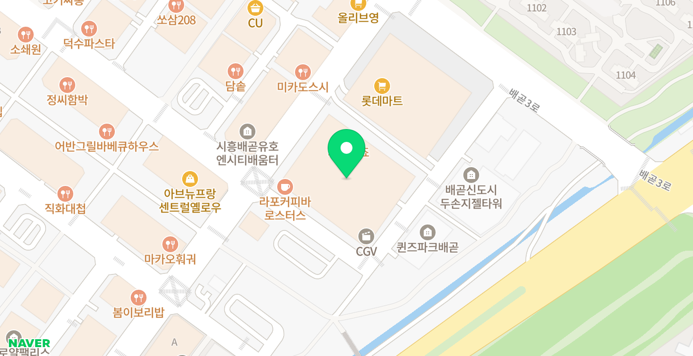 배곧동 베니스스퀘어 위치 지도