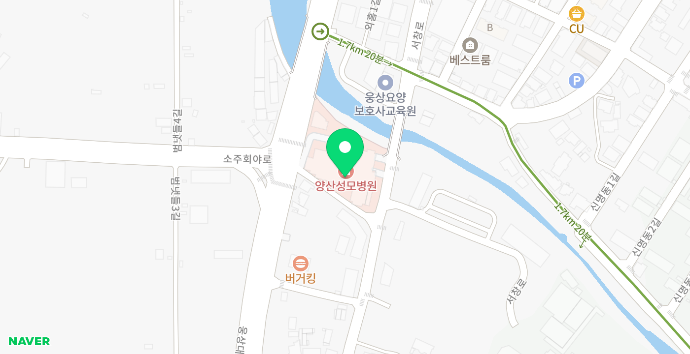 양산성모병원 위치 지도