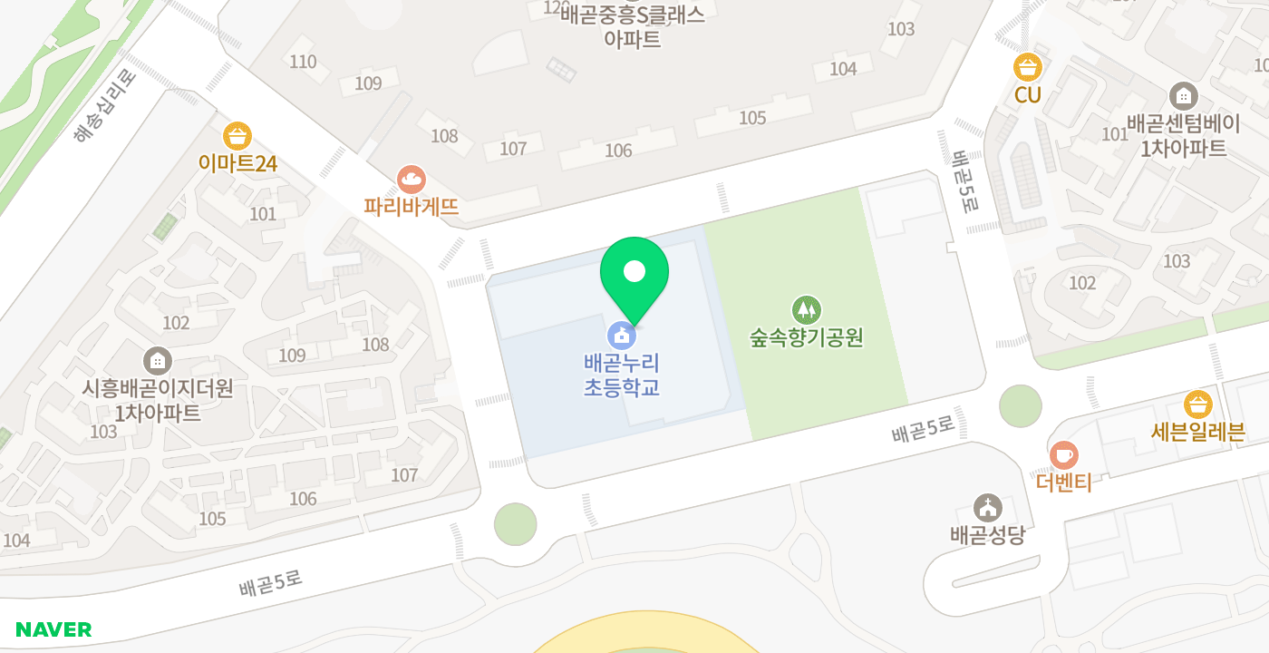 배곧누리초 위치 지도