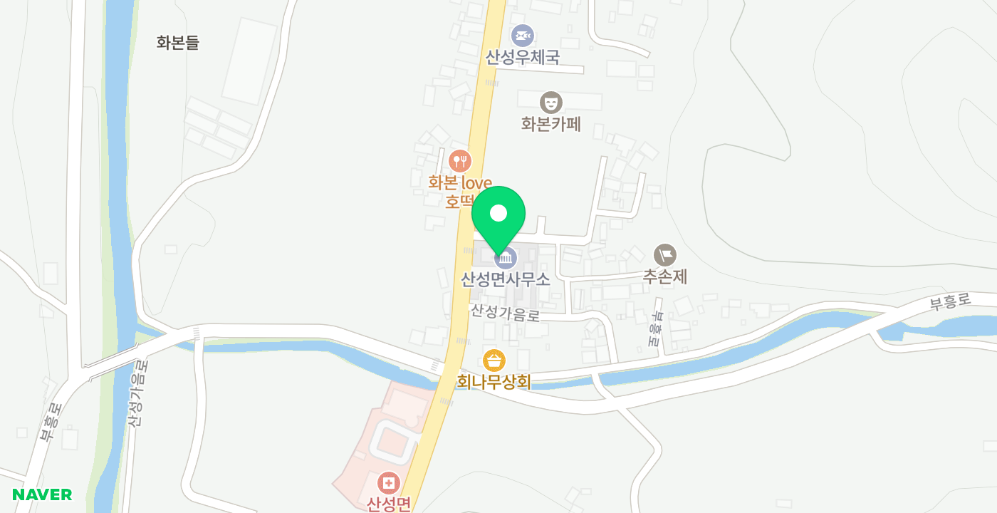 산성면 위치 지도