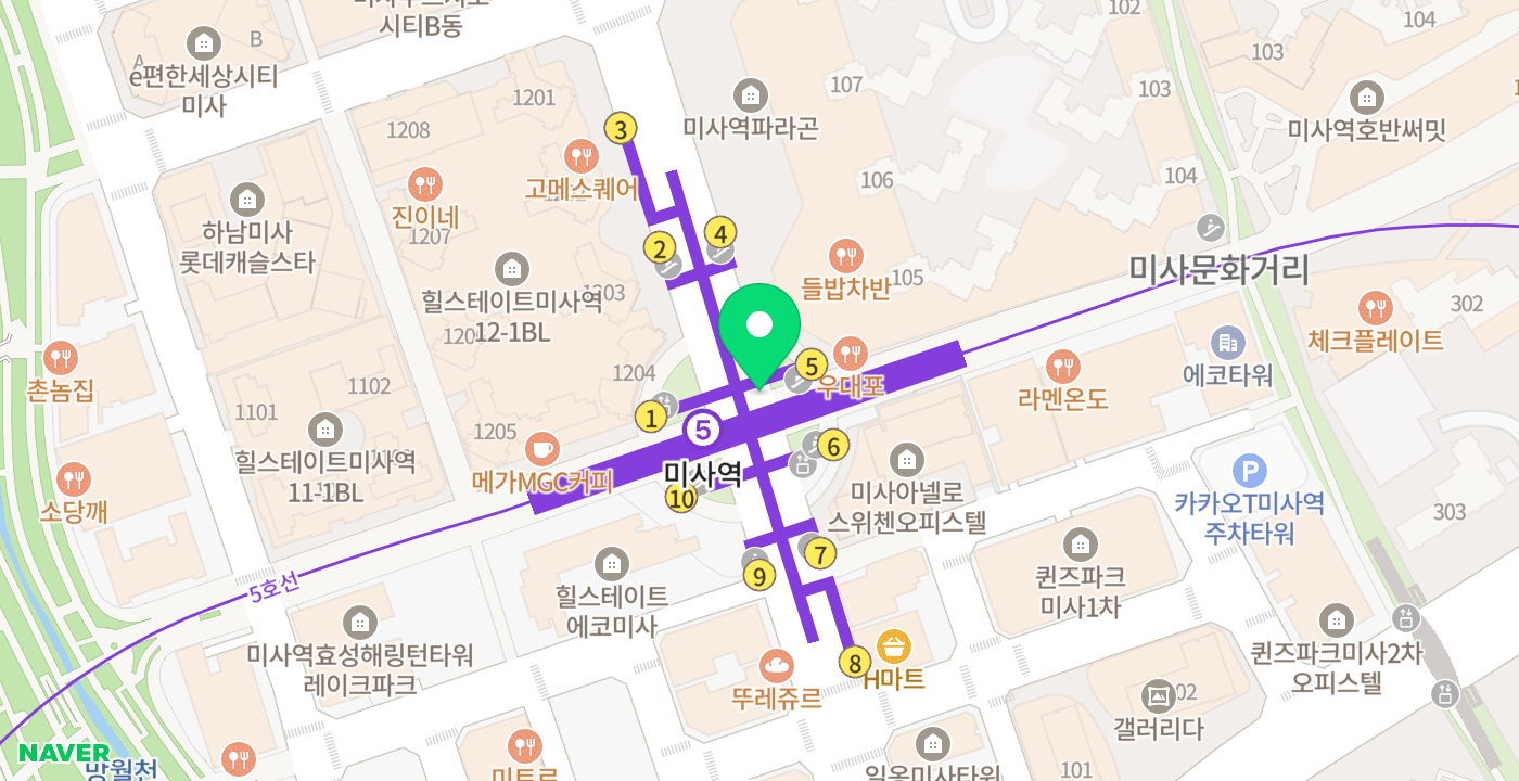미사역 위치 지도