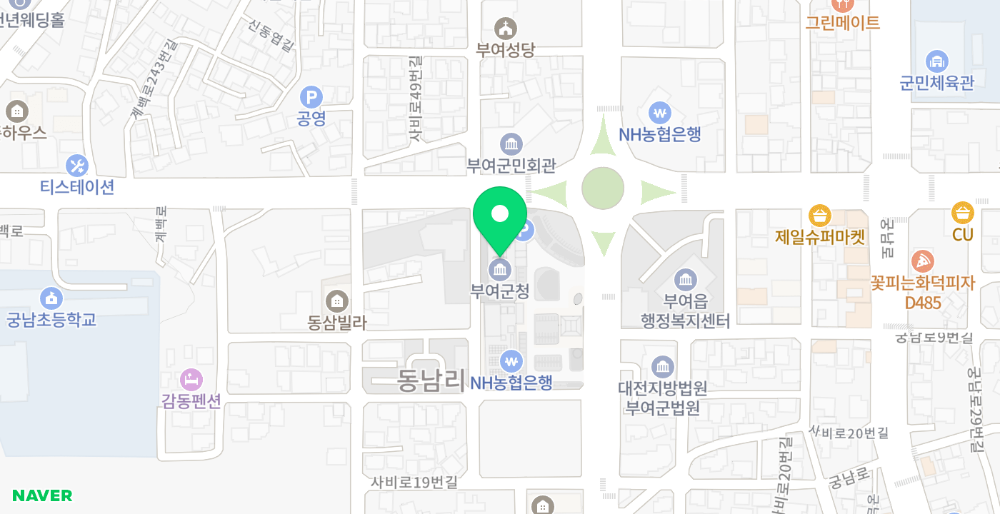 부여군청 종합민원지적과 위치 지도