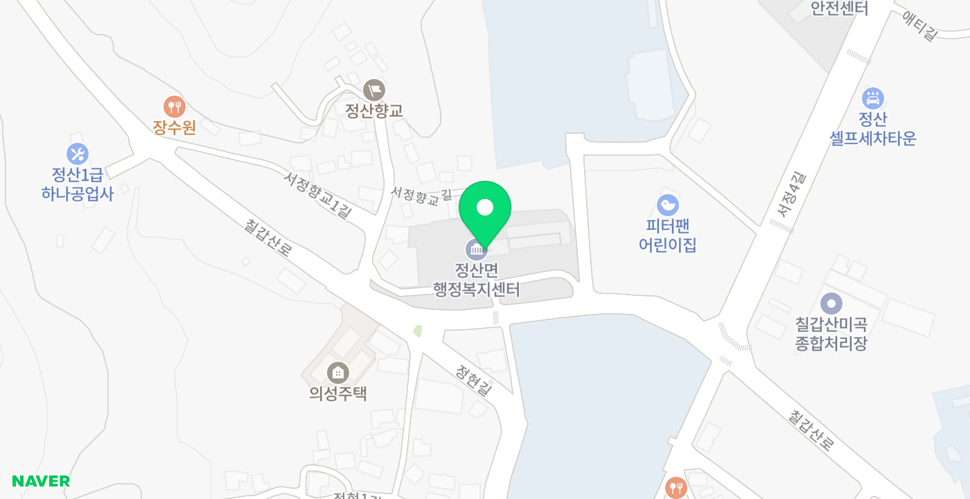 정산면 위치 지도