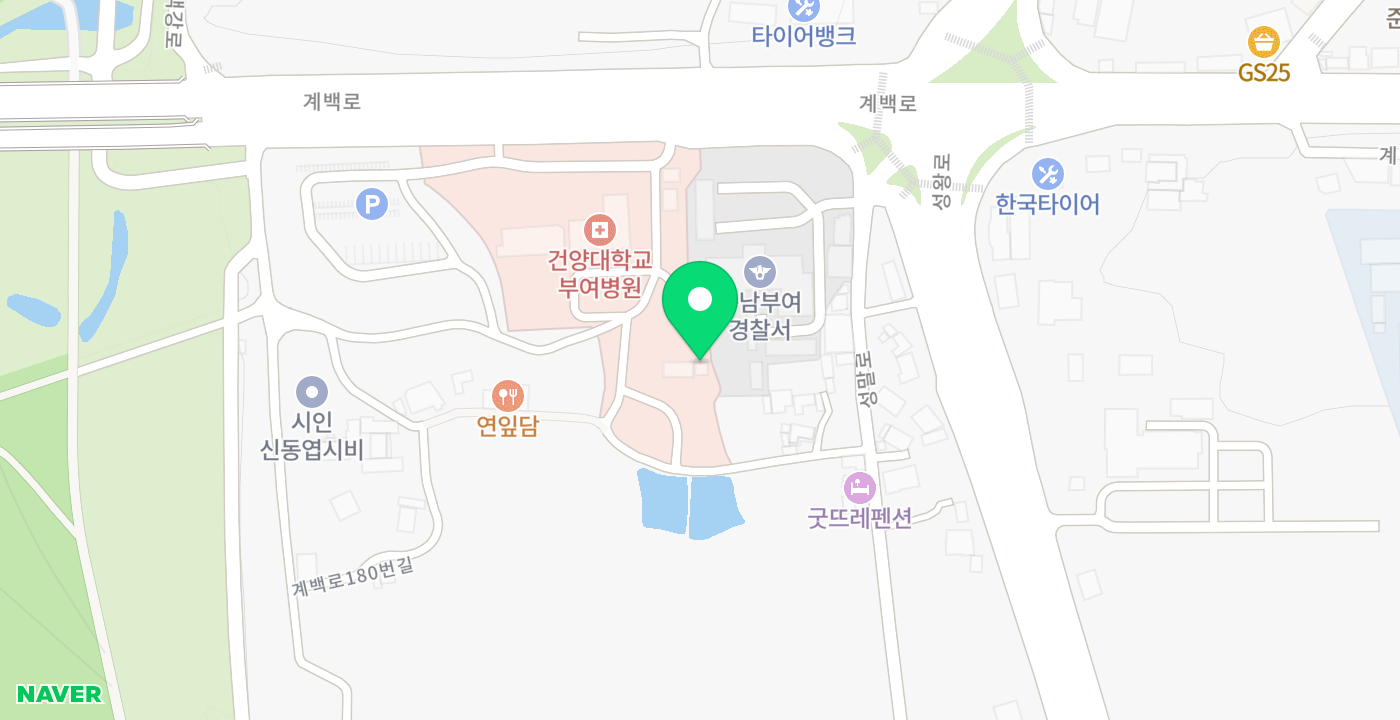 건양대학교 부여병원 위치 지도