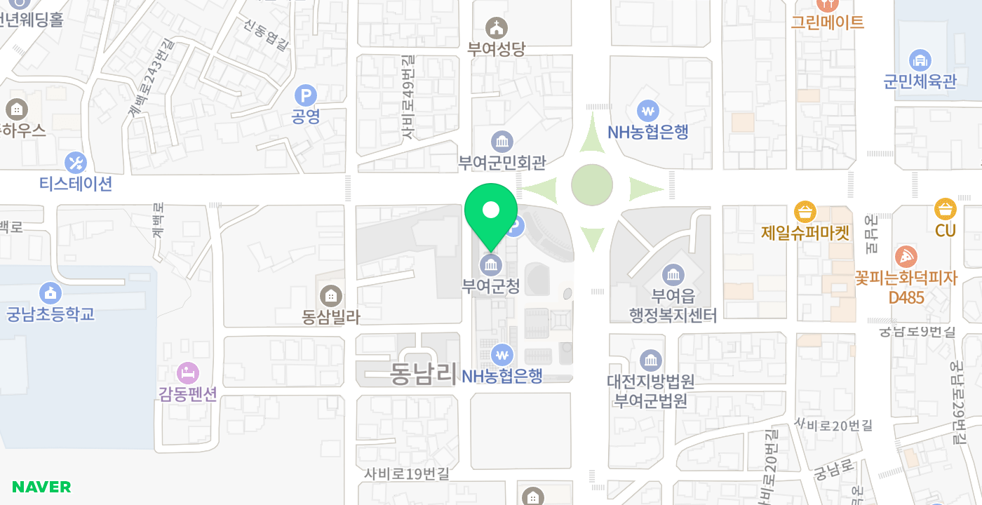 종합민원지적과 중앙현관 위치 지도