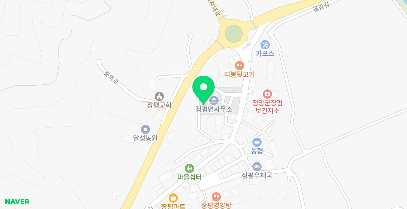 장평면사무소 위치 지도