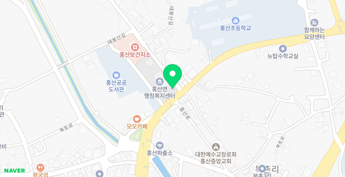 홍산면행정복지센터 위치 지도