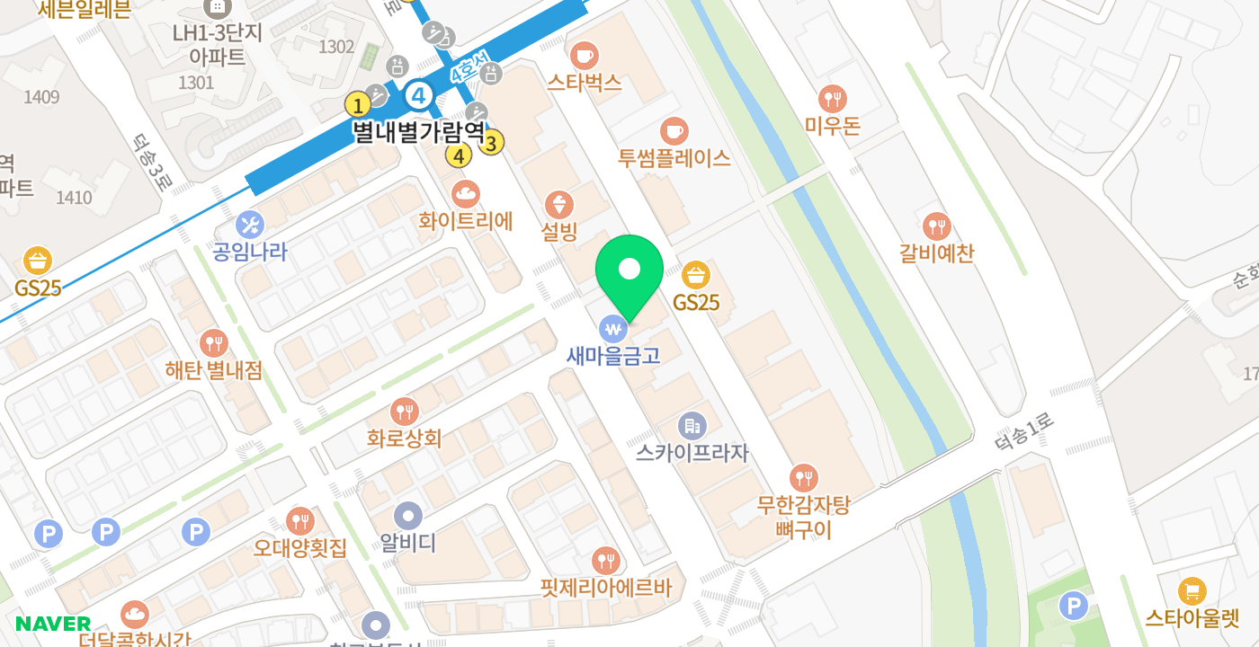 별내동 새마을금고 위치 지도