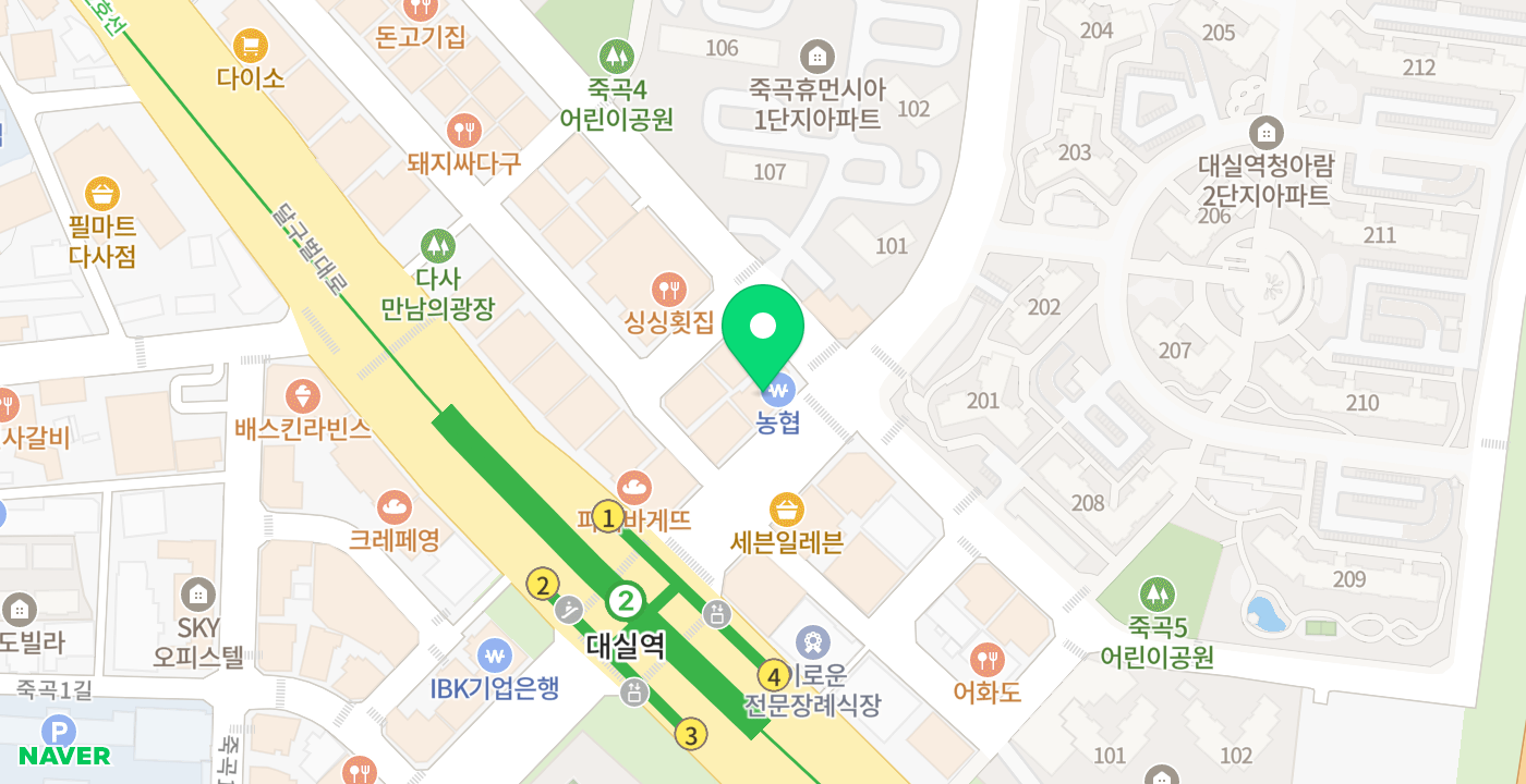 다사농협죽곡지점 위치 지도