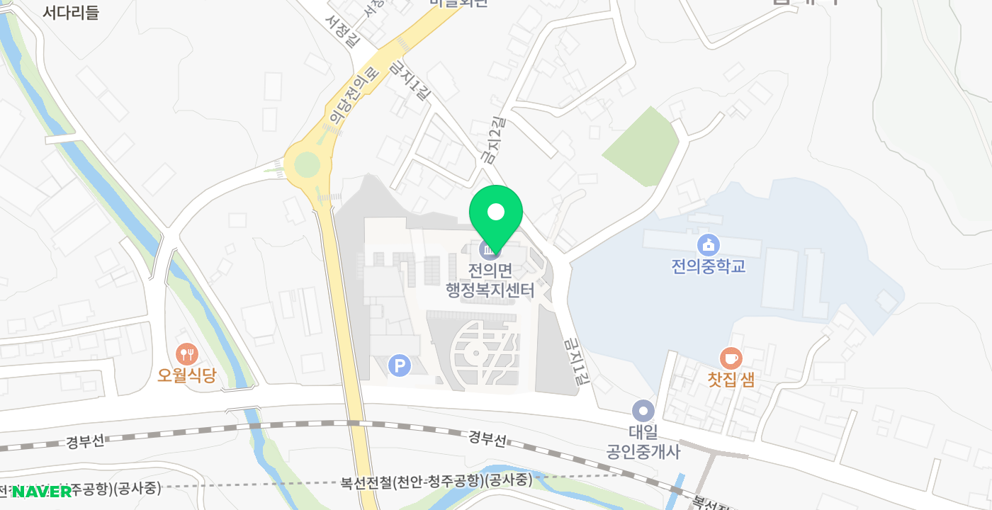 전의면사무소 위치 지도
