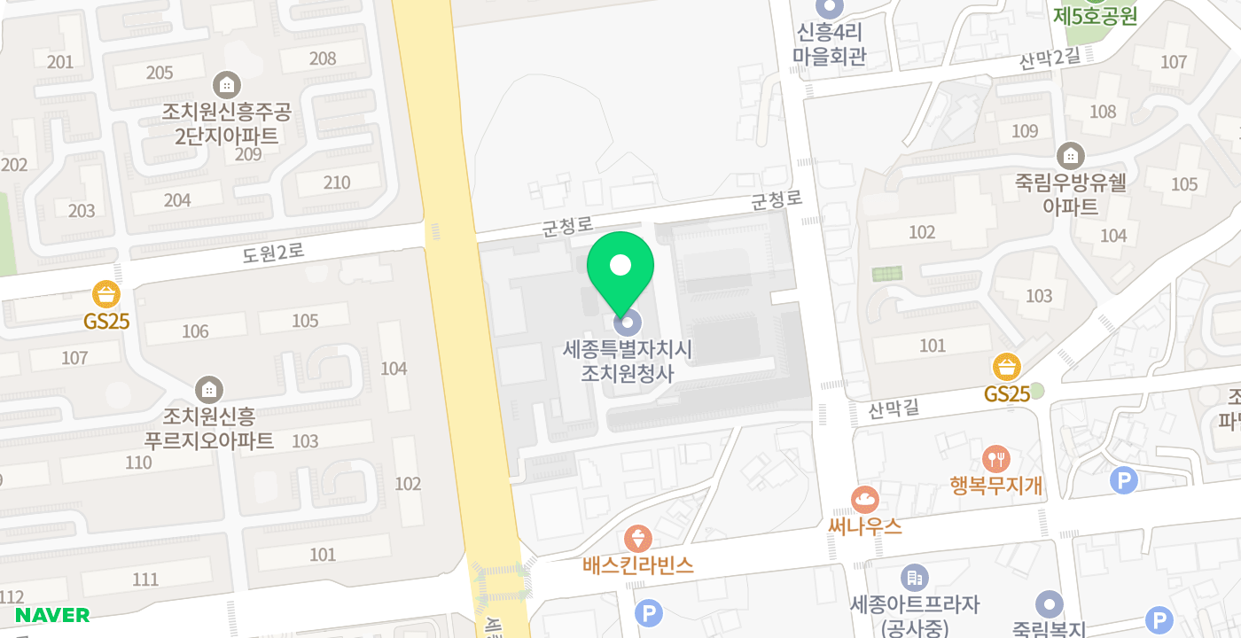 조치원청사 위치 지도